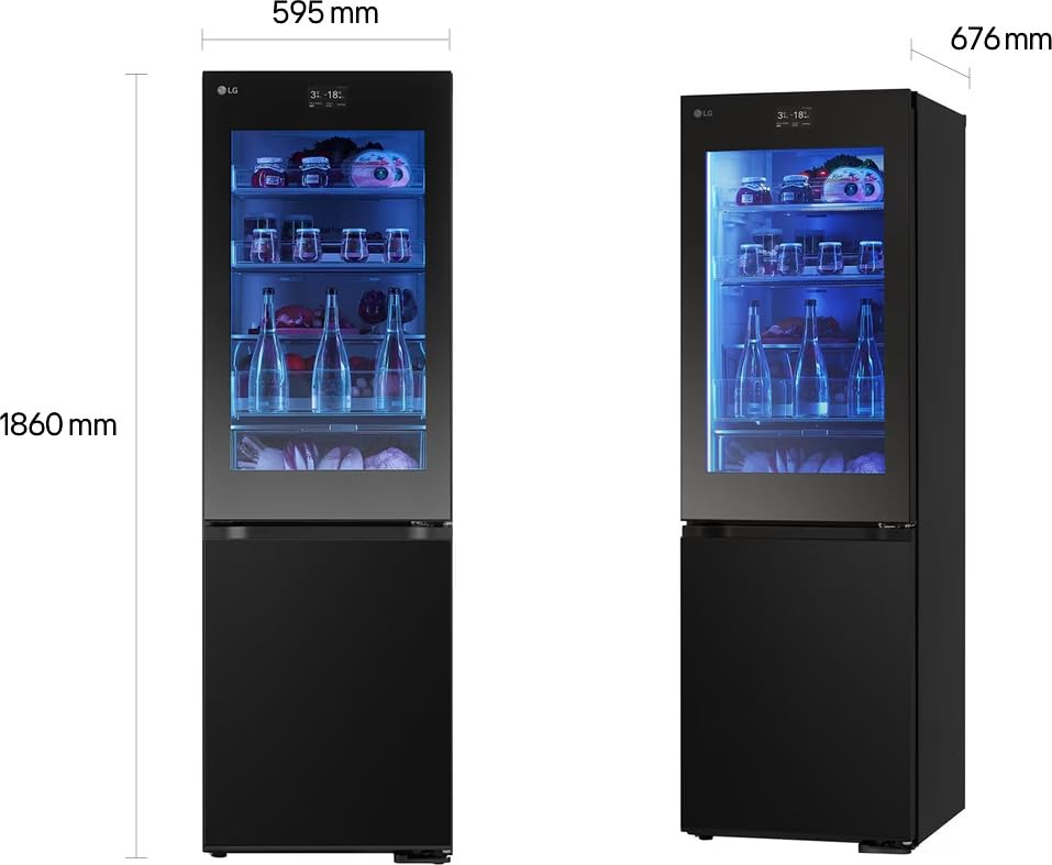 LG GBG7190CEV Kühl-Gefrierkombination 349 L mit InstaView, Total No Frost, Touch-Display, Energieklasse C, Essence Black Steel - Image 5