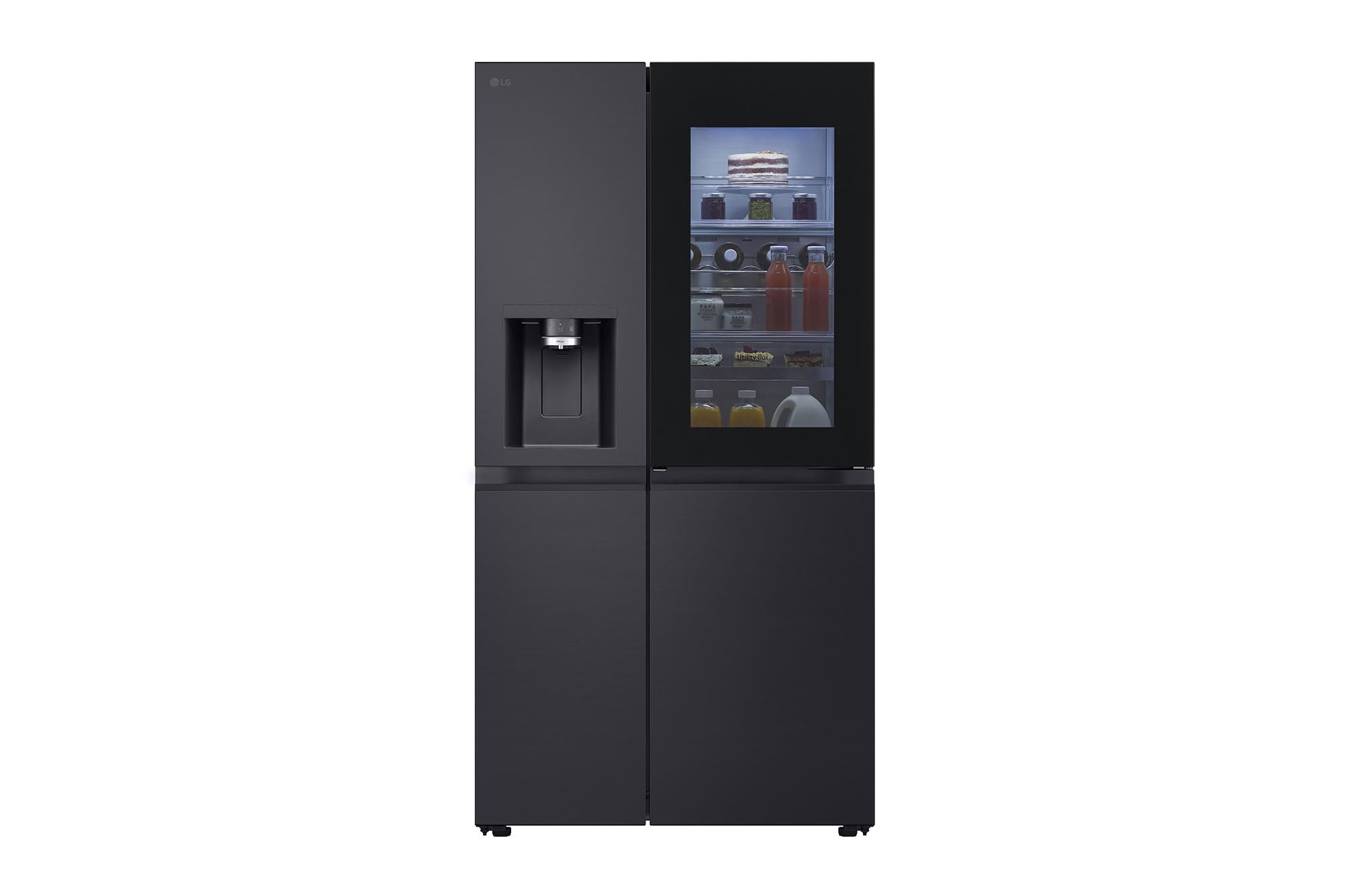 LG Side-by-Side Kühlschrank GSXE91EVAD mit Eiswürfelspender, 628 L, InstaView, Door-in-Door, Matte Black