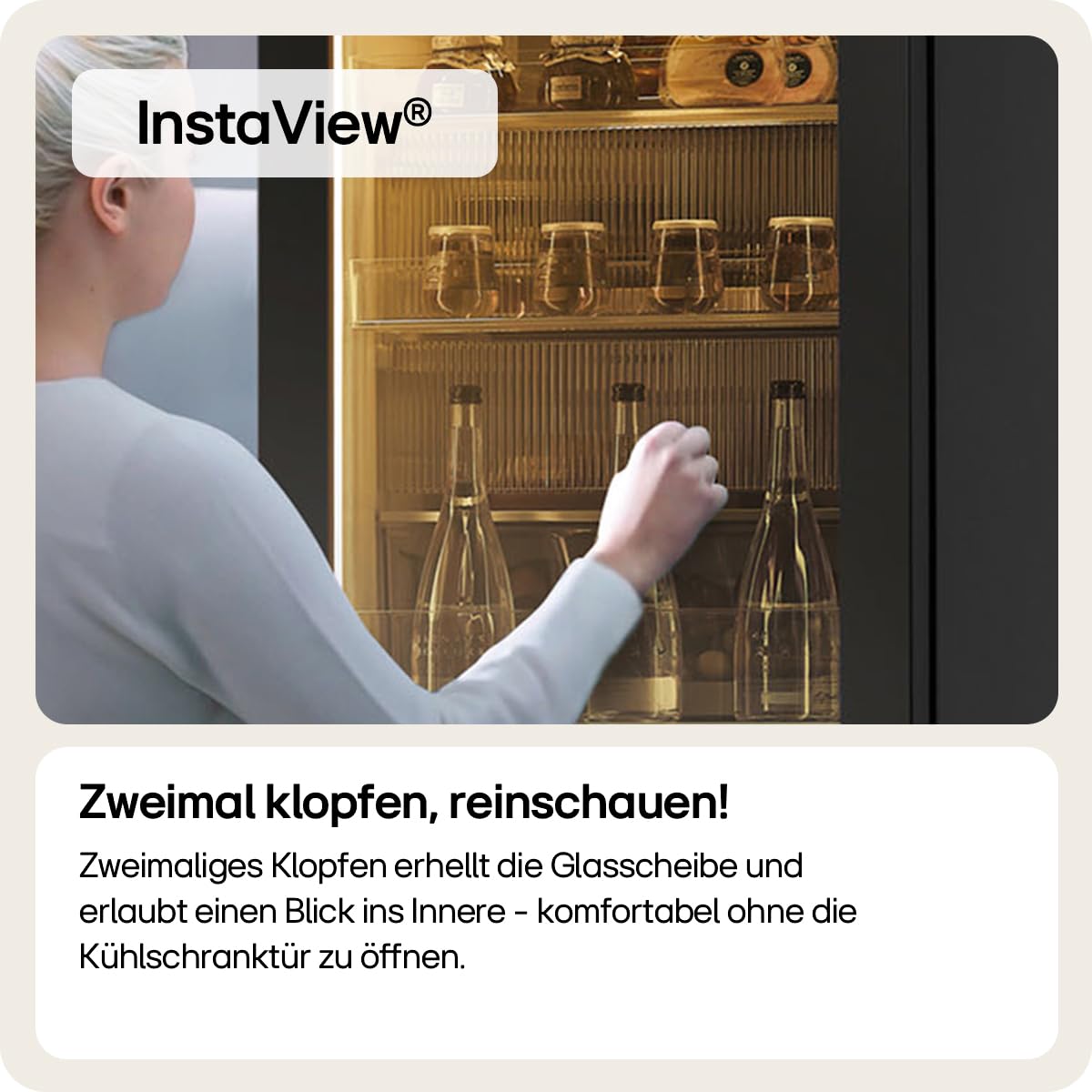 LG GBG7190CEV Kühl-Gefrierkombination 349 L mit InstaView, Total No Frost, Touch-Display, Energieklasse C, Essence Black Steel - Image 2