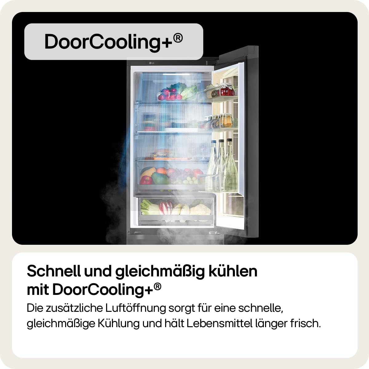 LG GBG7190CEV Kühl-Gefrierkombination 349 L mit InstaView, Total No Frost, Touch-Display, Energieklasse C, Essence Black Steel - Image 3