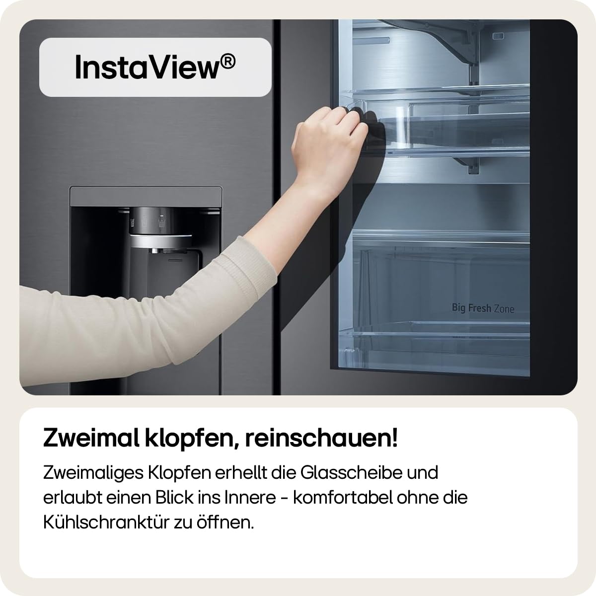 LG French-Door Kühlschrank GMG960EVEE, 638 L Kühl-Gefrierkombination No Frost mit InstaView, Craft Ice & Eisspender - Image 2