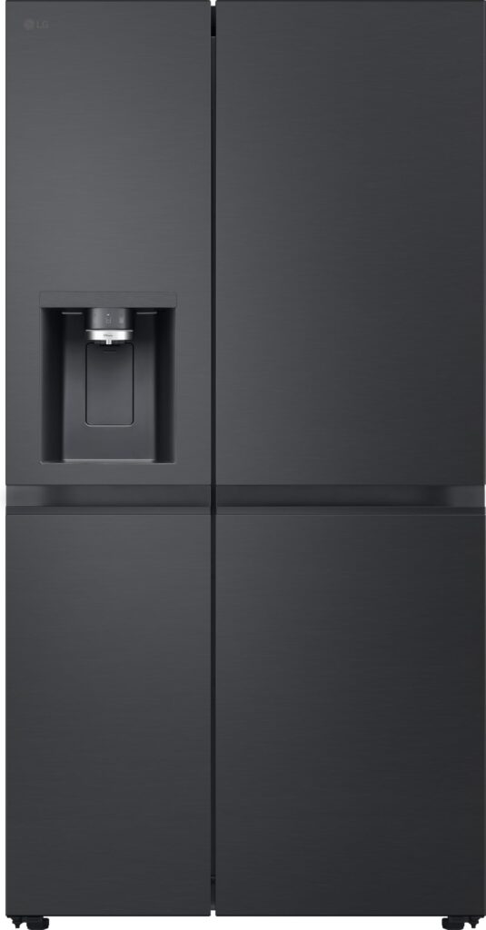 LG GSLE91EVAC Side-by-Side Kühlschrank 628 L mit Eis- & Wasserspender, UVnano, Total No Frost, Wi-Fi, Essence Black Steel