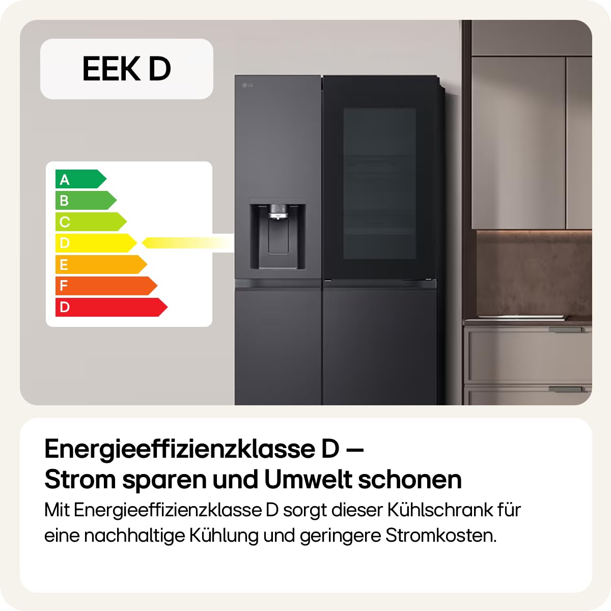 LG Side-by-Side Kühlschrank GSXE91EVAD mit Eiswürfelspender, 628 L, InstaView, Door-in-Door, Matte Black - Image 8