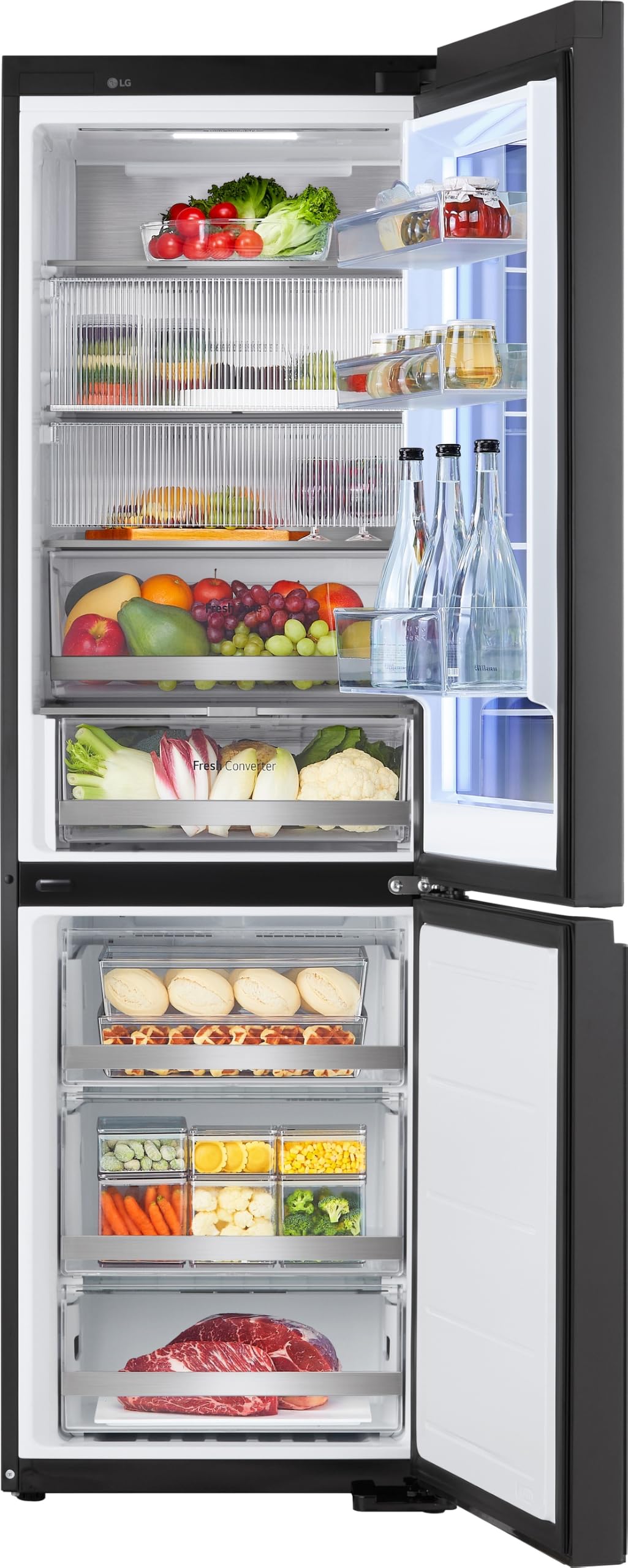 LG GBG7190CEV Kühl-Gefrierkombination 349 L mit InstaView, Total No Frost, Touch-Display, Energieklasse C, Essence Black Steel - Image 6